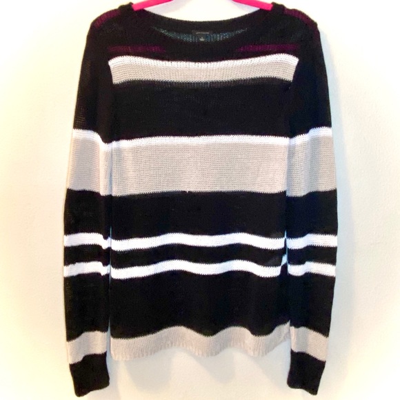 Ann Taylor Open Knit Striped Sweater - Size Large - Picture 3 of 8